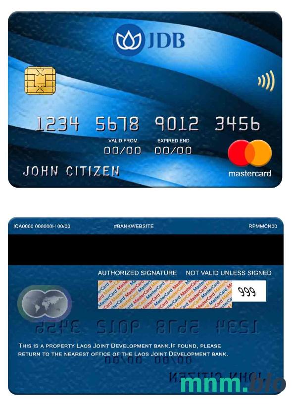 Laos Joint Development Bank przykład karty mastercard w formacie PSD
